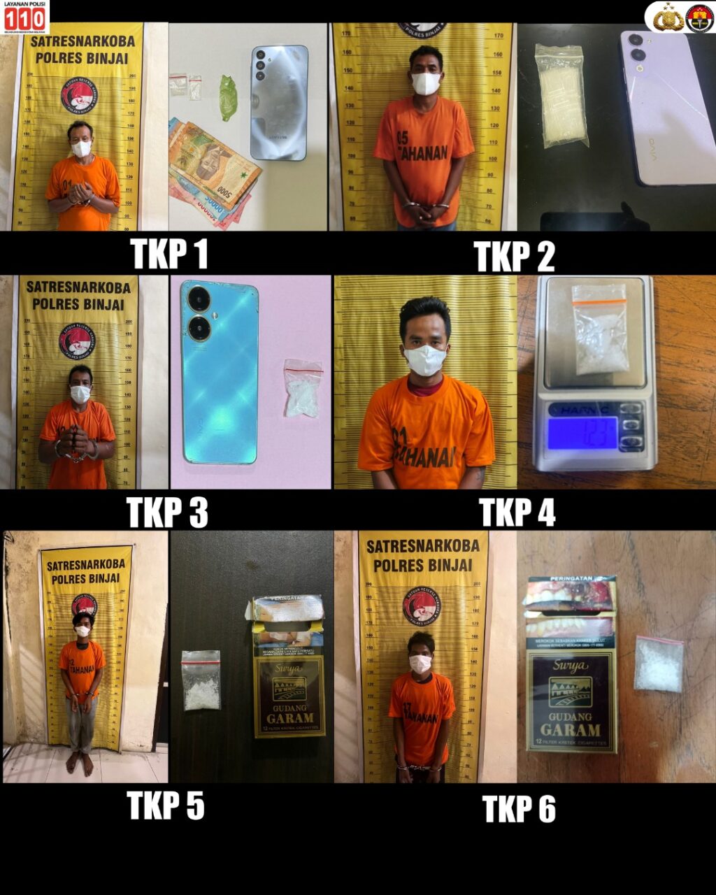 Ketegasan Kasat Narkoba Polres Binjai Berbuah Hasil, 6 Kasus Sabu Diungkap dalam Sepekan