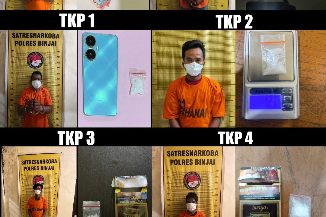 Ketegasan Kasat Narkoba Polres Binjai Berbuah Hasil, 6 Kasus Sabu Diungkap dalam Sepekan