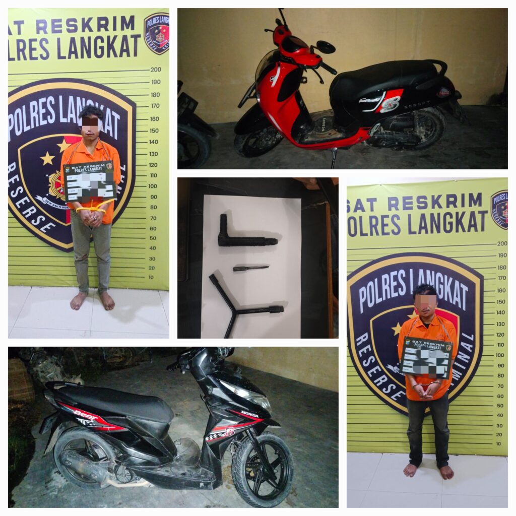 Aksi Curanmor Digagalkan di Parkiran Hotel Grand Stabat, Dua Pelaku Dibekuk Saat Rusak Kunci Motor