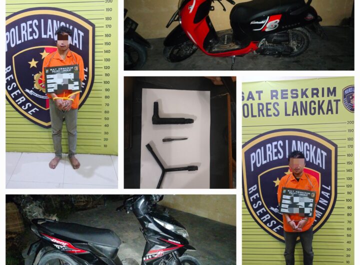 Aksi Curanmor Digagalkan di Parkiran Hotel Grand Stabat, Dua Pelaku Dibekuk Saat Rusak Kunci Motor