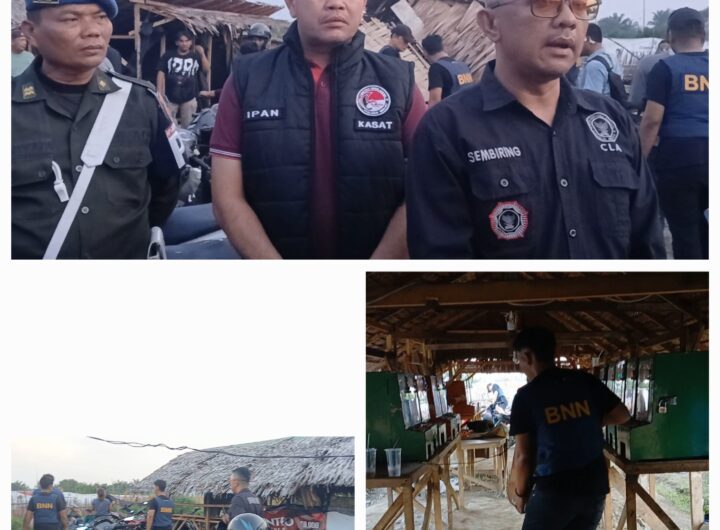 Gabungan BNNK–Polres–Subden POM Gerebek Sarang Narkoba dan Judi di Mencirim, Puluhan Pengguna Kabur