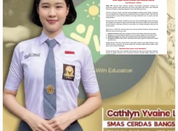 GEMA INTI Keluarkan Pernyataan Sikap, Desak Investigasi Dugaan Rasisme Seleksi Paskibraka Nasional