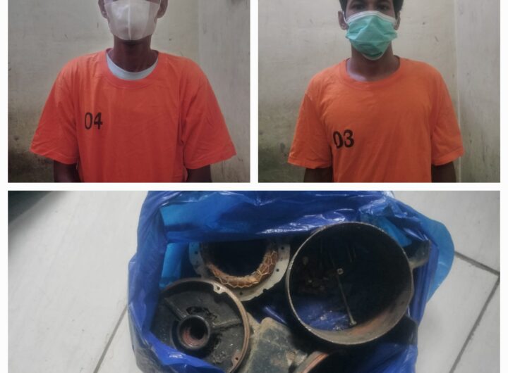 Dua Pelaku Curat Dibekuk Hitungan Jam, Mesin Pompa Air Dibongkar untuk Dijual