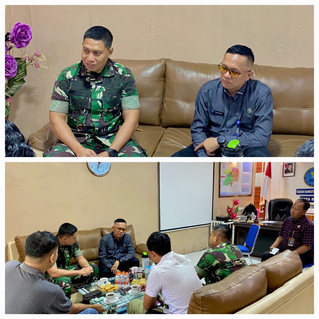 Perkuat Sinergi Lawan Narkoba, Danyon Arhanud 11/WBY Silaturahmi ke BNNK Binjai