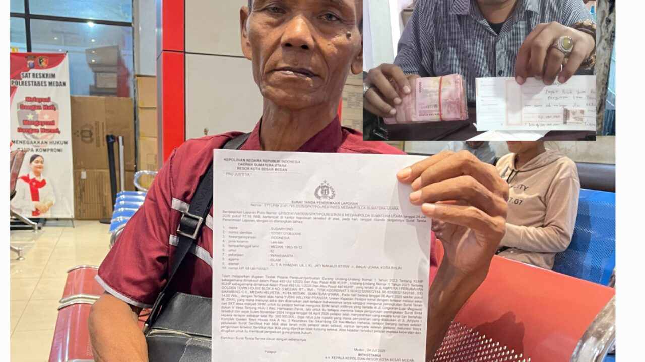 Diduga Tipu Pengurusan SHM Rp300 Juta, Aktivis Binjai YWP Resmi Dilaporkan ke Polrestabes Medan