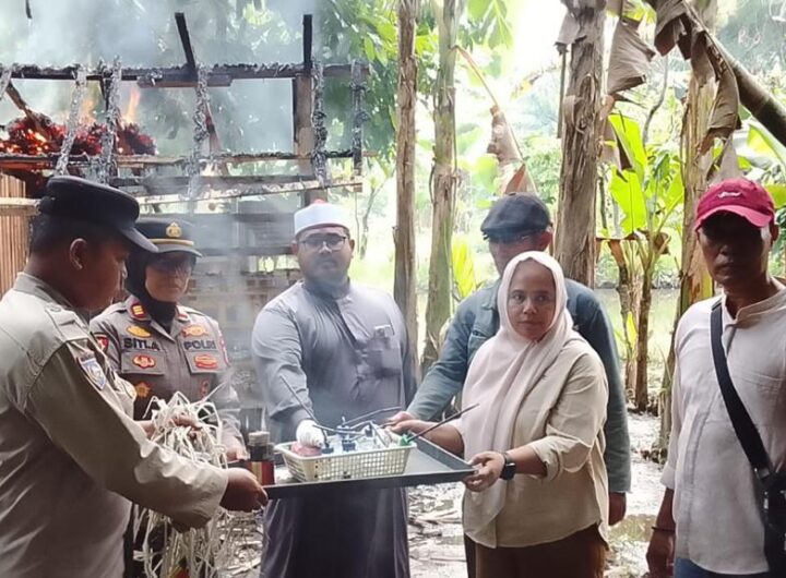 Tak Beri Ruang Bandar Narkoba, Polres Binjai dan Warga Gerebek Sarang Narkoba di Hamparan Perak, Gubuk Pemakai Dibakar