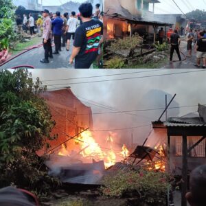 Kebakaran Hebat di Binjai Timur Lahap 7 Rumah, Kerugian Ditaksir Rp600 Juta