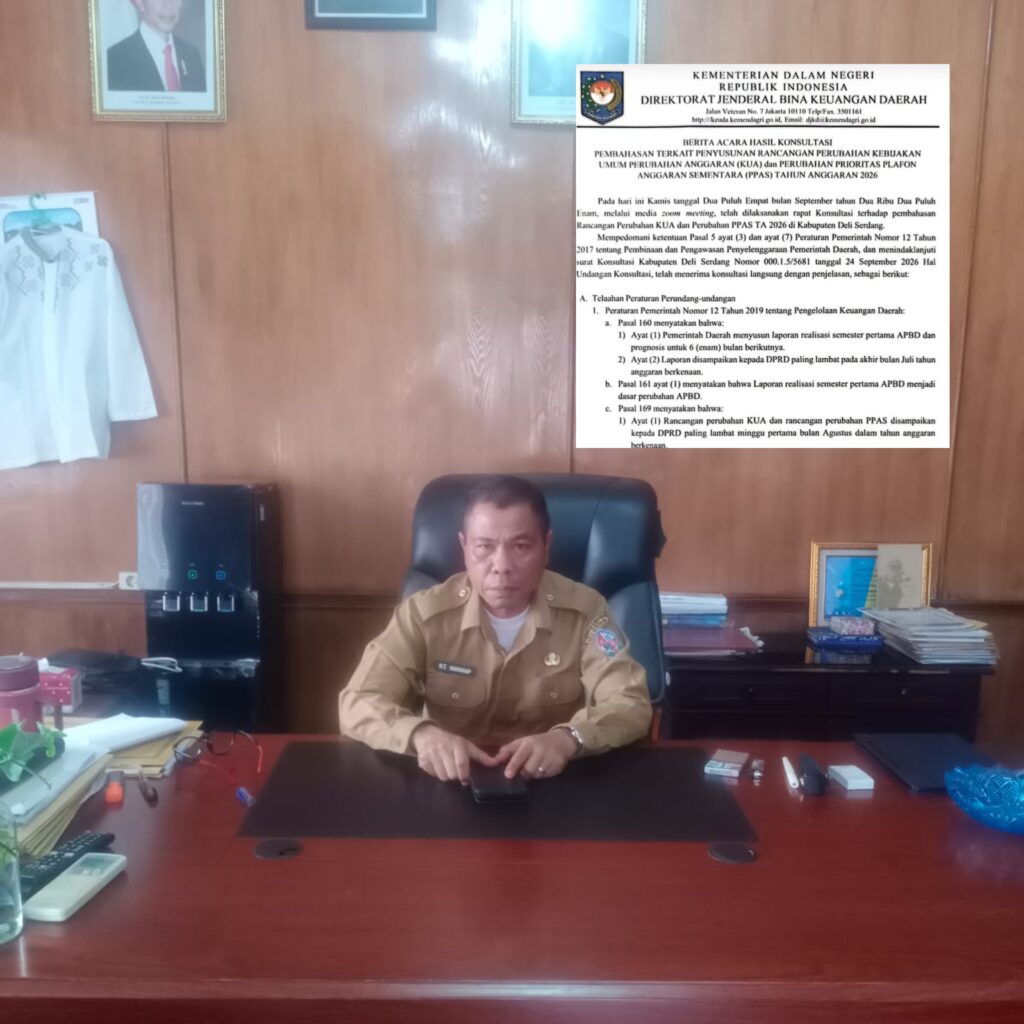 KUA-PPAS Tak Kunjung Sepakat, Pemkab  Deli Serdang Konsultasi Ke Kemendagri: Perubahan APBD 2026 Ditarget Selesai 30 September
